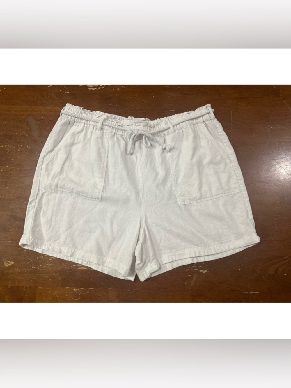 Alexander Jordan White Linen Viscose Blend Drawstring Casual Shorts